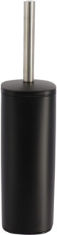 Toilet/badkamer toiletborstel met houder - Elegance - zwart - 9 x 39 cm