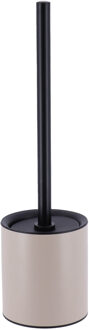 Toilet/badkamer toiletborstel met houder - Urban Stone - taupe - 10 x 37 cm