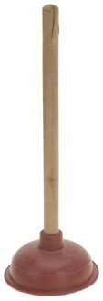 Toilet/gootsteen ontstopper plopper 40 cm - Huishoud/schoonmaak - Ontstoppers/ploppers - hout/rubber