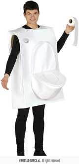 Toilet Kostuum Carnaval Wit - Transparant