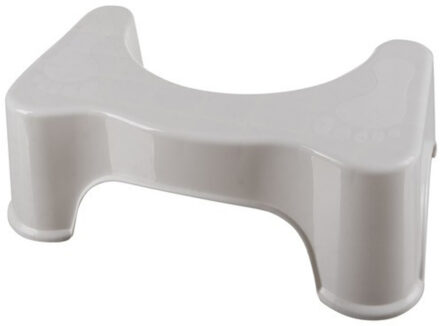 toilet krukje - wit - 42 x 17 x 26 cm - opstapkrukje/voetenbakje - badkamer