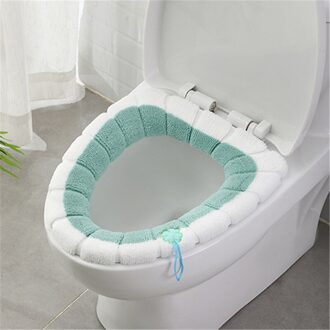 Toilet Seat Cover Comfortabele Universele Warme Zachte Herbruikbare Flanel Wc Mat Seat Case Wc Deksel Cover Badkamer Product groen