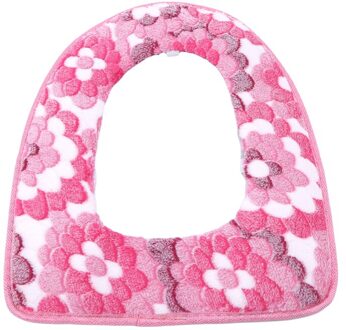Toilet Seat Cover Comfortabele Zachte Flanel Toiletbrillen Pad Thicken Warmer Waterdichte Rits Wc Cover Badkamer Accessoires roze