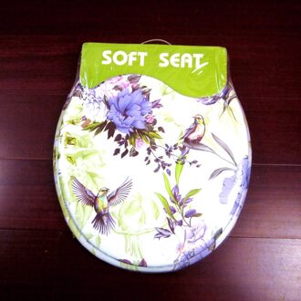 Toilet Seat Cover Set Spons Mode 17 "Toiletbril Wc Deksel Patroon Zachte Toiletzitting Warm MULTI