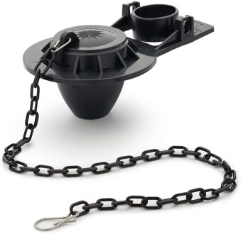 Toilet Tank Fittingen Flapper Afvoer Flush Kleppen Eenvoudig Te Installeren Met Roestvrij Keten Woonaccessoires Rubber Reparatie Universele zwart