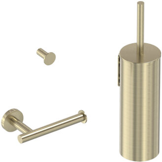 Toiletaccessoire Set MAY 3-in-1 Geborsteld Mat Goud PVD