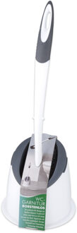 Toiletborstel Hygienisch - grijs met wit - met houder - rubber - 41 cm- Toiletgarnituur