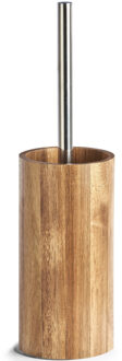 Toiletborstel in houder - acacia hout - H36 cm