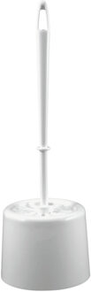 Toiletborstel met houder - wit - 39 x 9 cm - rond