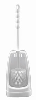 Toiletborstel met houder - wit - kunststof - 35 cm - wc borstel