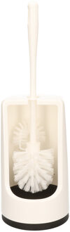 Toiletborstel met houder - wit - kunststof - 40 cm - wc borstel