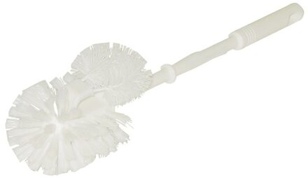 Toiletborstel - met randreiniger - wit - 37 x 7.5 cm - kunststof