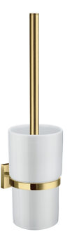 Toiletborstel met Wandhouder Smedbo House Porselein Glas met Messing