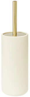 Toiletborstel Savona in houder - kunststeen - ivoor - 10 x 35 cm