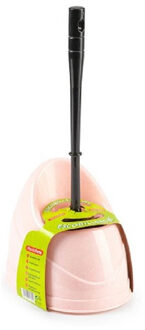 Toiletborstel/wc-borstel met houder 45 cm roze/zwart