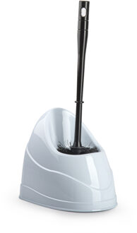 Toiletborstel - wc-borstel - met houder - 45 cm - wit/zwart - Toiletborstelhouders