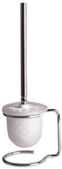 Toiletborstelhouder Sapho X-Round Vrijstaand 36x14x11 cm Chroom / Melkglas