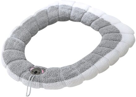 Toiletbril Mat Set Badkamer Universele Warme Zachte Wasbare Closestool Mat Seat Case Winter Warmer Mat Pad Bidet Covers grijs