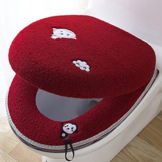 Toiletbril Mat Setbathroom Universele 2 Stks/set Kussen + Deksel Cover Warm Soft Wasbare Closestool Seat Case Winter Pad Bidet matten aap rood covers