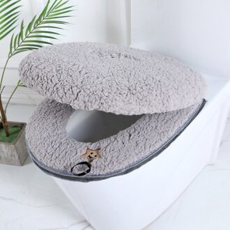 Toiletbril Mat Setbathroom Universele 2 Stks/set Kussen + Deksel Cover Warm Soft Wasbare Closestool Seat Case Winter Pad Bidet matten sheep grijs covers