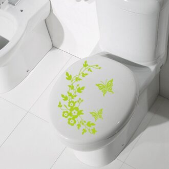 Toiletbril Stickers Vlinder Badkamer Muur Inrichting Huis Dier Decal Bloem Art 2groen
