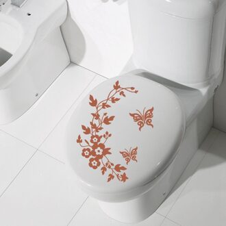 Toiletbril Stickers Vlinder Badkamer Muur Inrichting Huis Dier Decal Bloem Art Bruin