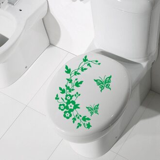 Toiletbril Stickers Vlinder Badkamer Muur Inrichting Huis Dier Decal Bloem Art groen