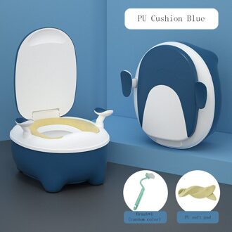 Toiletbril Trainning Voor Kinderen Jongen Meisje Baby Urinoir Kind Wc Ring Ondersteek Potty Seat Toilet Training PU-blauw