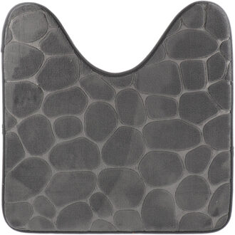 Toiletmat mat Pebble - Memory Foam - donkergrijs - 45 x 50 cm