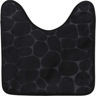 Toiletmat/wc mat Pebble - Memory Foam - zwart - 45 x 50 cm