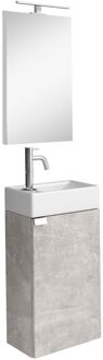 Toiletmeubel Apollo 40cm met spiegel en LED - beton grijs