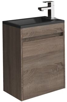 Toiletmeubel Sinta 40 x 22 cm - Bruin - Zwarte Wastafel