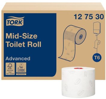 toiletpapier Mid-Size, 2-laags, 100 meter, systeem T6, pak van 27 rollen