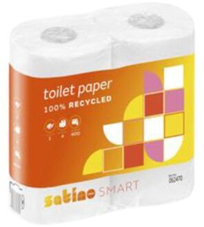 Toiletpapier satino smart 2-laags 400vel wit 4rollen