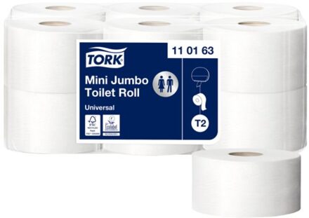 Toiletpapier Tork T2 110163 Advanced 1laags 240m 1200vel 12rollen