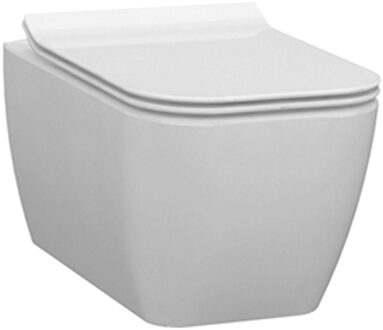 Toiletpot Hangend Idevit Halley 52x36x31cm Wandcloset Keramiek Wit Diepspoel Rimfree