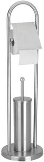 Toiletrol en wc-borstel houder - 80 cm - mat RVS 80 cm - toiletrolhouder - toiletborstel
