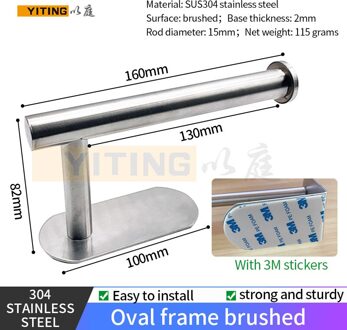 Toiletrolhouder Geborsteld Nikkel Papieren Handdoek Roll Wandmontage Sus 304 Roestvrij Staal Badkamer Accessoires Hardware High 16CM geborsteld