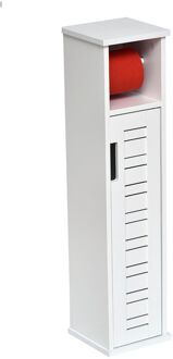 Toiletrolhouder met toiletroldispenser Miami - 18x18x75 cm - Wit