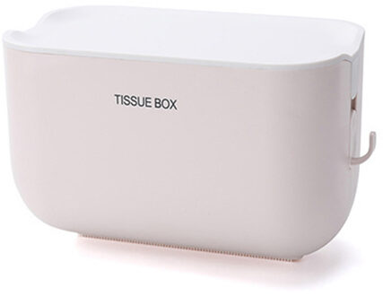 Toiletrolhouder Mobiele Telefoon Rack Papieren Handdoek Doos Waterdichte Tissue Doos Mobiele Telefoon Opslag Plank Wall Mounted Rack Creamy wit