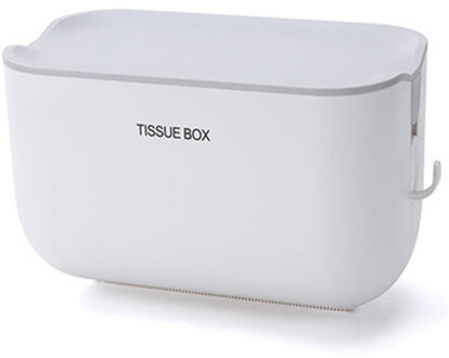 Toiletrolhouder Mobiele Telefoon Rack Papieren Handdoek Doos Waterdichte Tissue Doos Mobiele Telefoon Opslag Plank Wall Mounted Rack wit