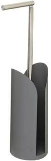 Toiletrolhouder - reservoir - grijs - flexibele stang - 59 cm
