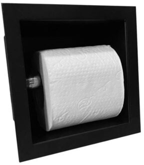 Toiletrolhouder Sanilux Inbouw Mat Zwart 13.5x13x12 cm