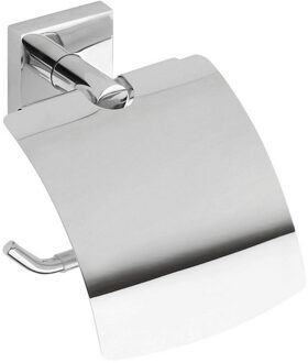 Toiletrolhouder Sapho X-Square 13.5x15.5 cm met Klep Chroom