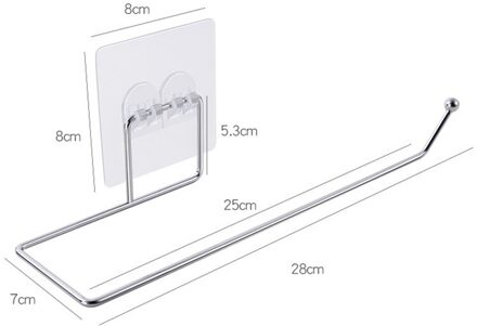 Toiletrolhouder Staal Wandmontage Keuken Papierrolhouder Lijm Handdoek Hanger Rack Roestvrij Staal Keuken Papier Bar