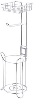 Toiletrolhouder Stand Rvs Badkamer Papierrol Thuis Multifunctionele Opslag Plank Voor Mobiele Telefoon En Tissue zilver Finishing