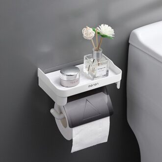 Toiletrolhouder Toiletrolhouder Voor Badkamer Accessoires Organizer Keuken Lijm Dispenser Geen Boren Doos Grijs