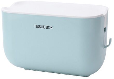 Toiletrolhouder Wall Mounted Toiletpapier Magazijnstelling Met Plank Badkamer Organizer Plastic Tissue Doos Papierrolhouder blauw