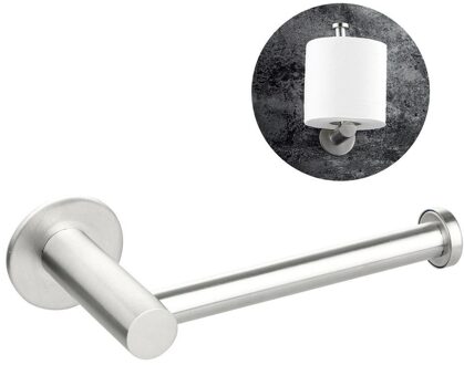 Toiletrolhouder Wandmontage Rvs Badkamer Keuken Papierrol Rack Tissue Handdoek Accessoires Rack Houders B zilver
