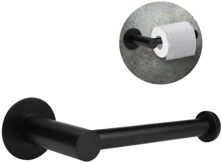 Toiletrolhouder Wandmontage Rvs Badkamer Keuken Papierrol Rack Tissue Handdoek Accessoires Rack Houders B zwart